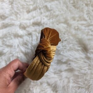 Gold Velvet Knotted Headband